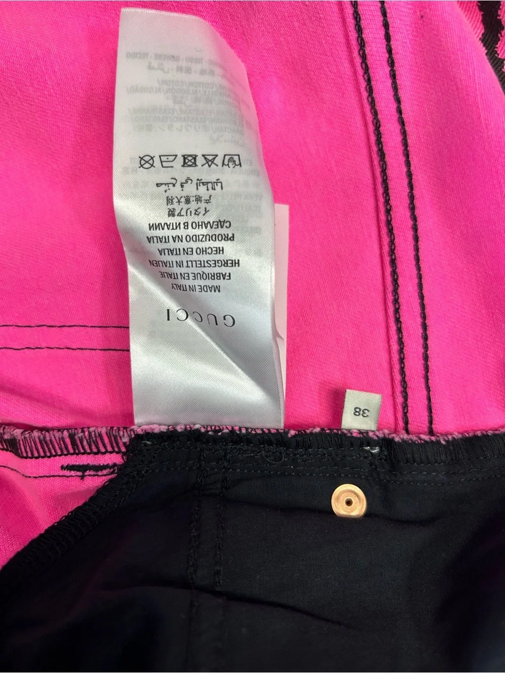 Gucci Pink and Black Zebra Skinny Jeans